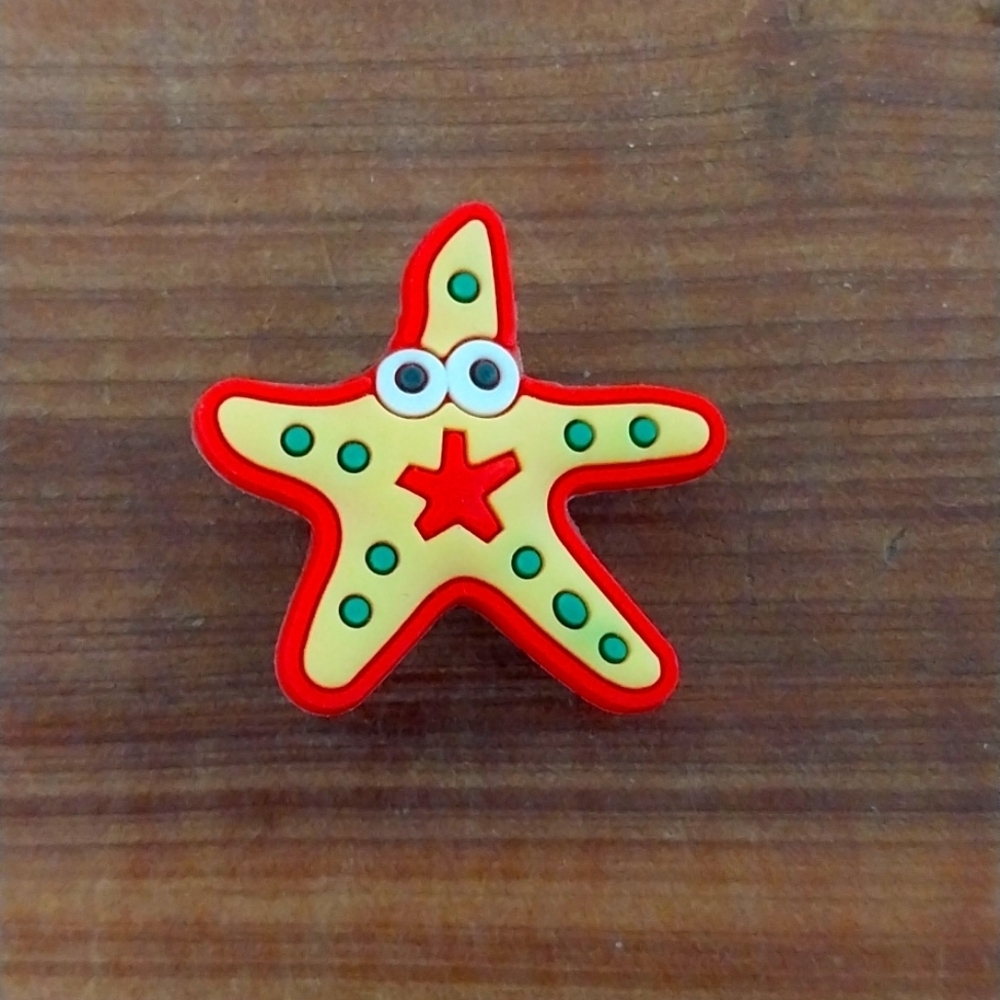 Yellow StarFish Croc Charm